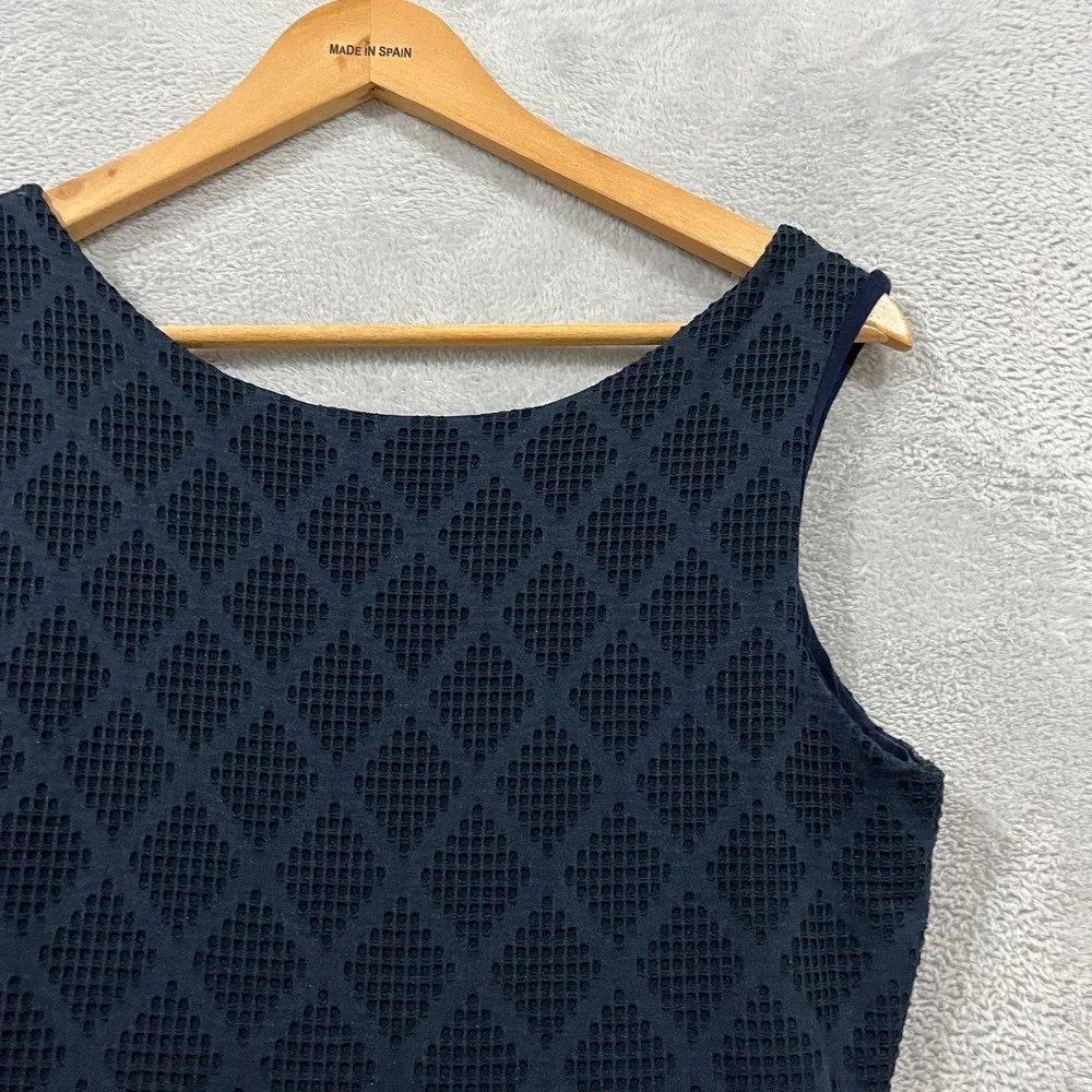 Le Lis Dress Womens Medium Kano Navy Blue Sleeveless‎ Textured Knit A Line USA - Picture 7 of 11